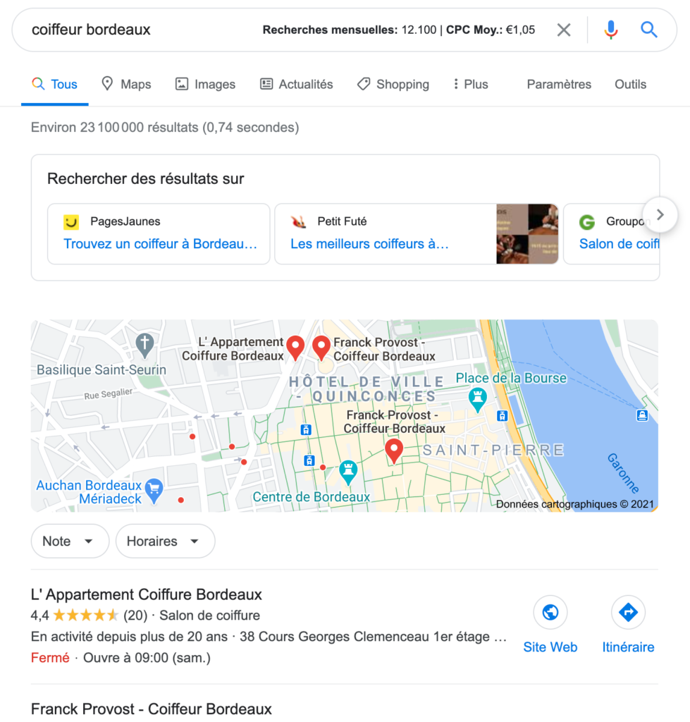 cartographie fiche google my business